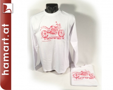 T-Shirt Hornet Motiv langarm - weiß